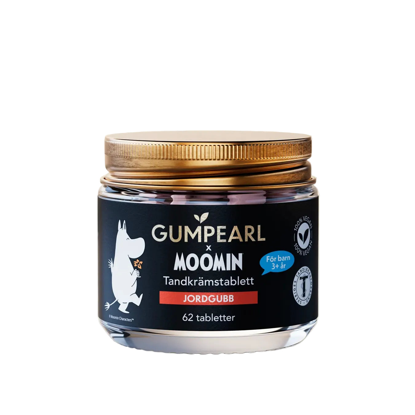 Gumpearl x Moomin | Tandkrämstabletter Jordgubb 62 st